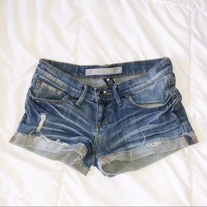 Refuge denim cuffed rip mini shorts size 1 or 0